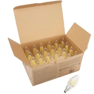 💡(24-Pack) 60-Watt Equivalent B11 2700K Soft White Candle Bulb Candelabra